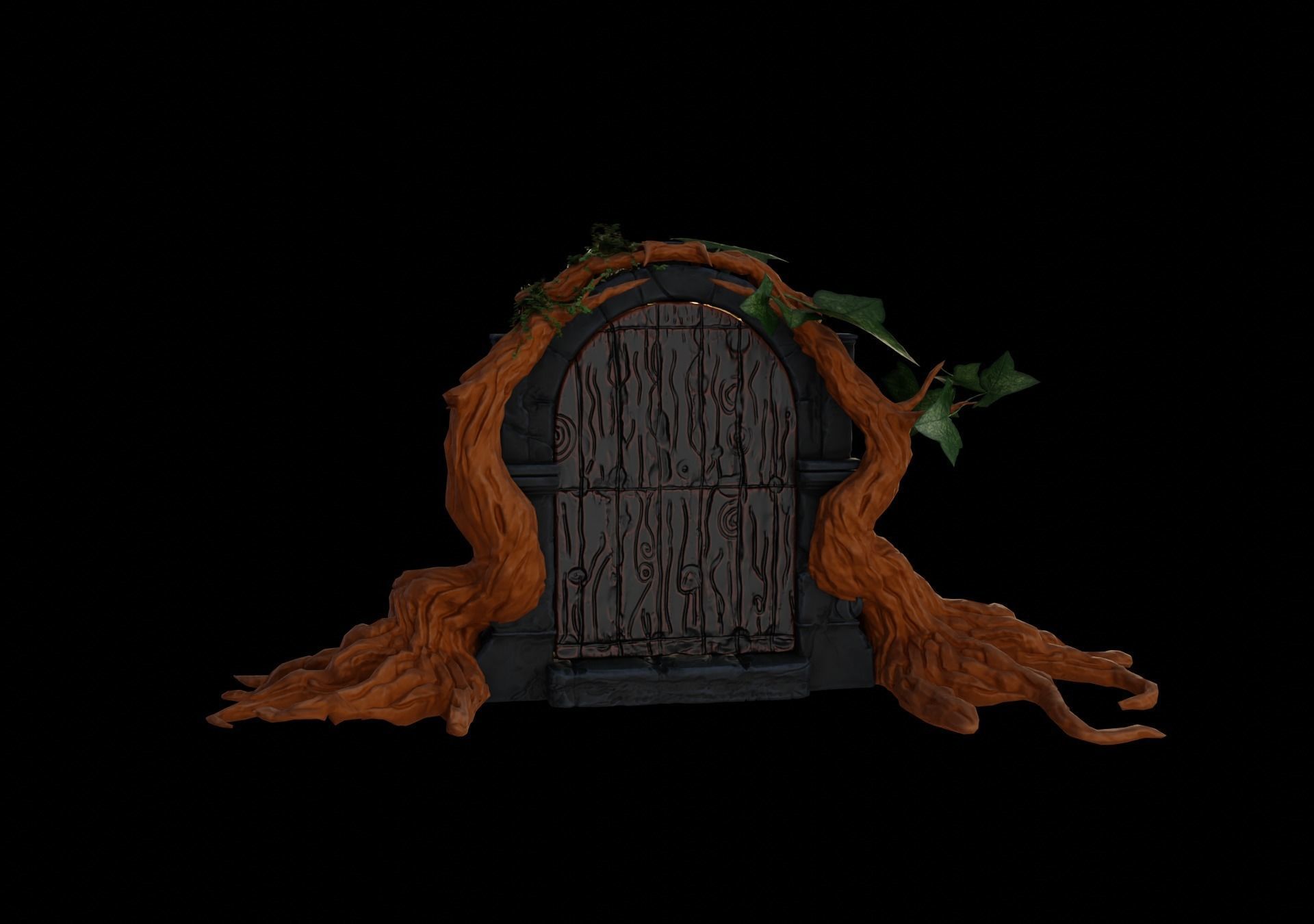 Stylized door gateway Low-poly 3D model_5