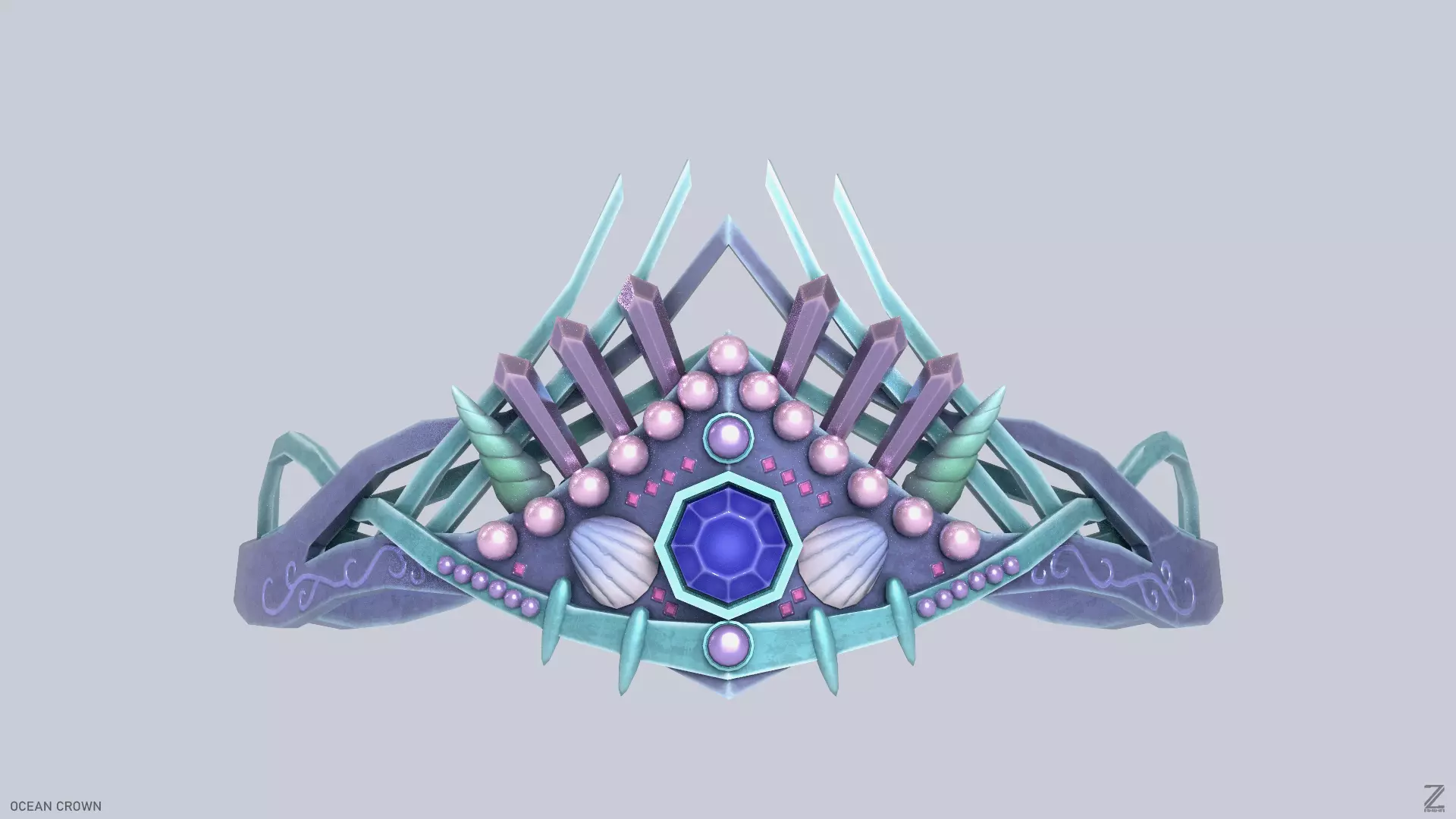 Ocean crown Low-poly 3D model