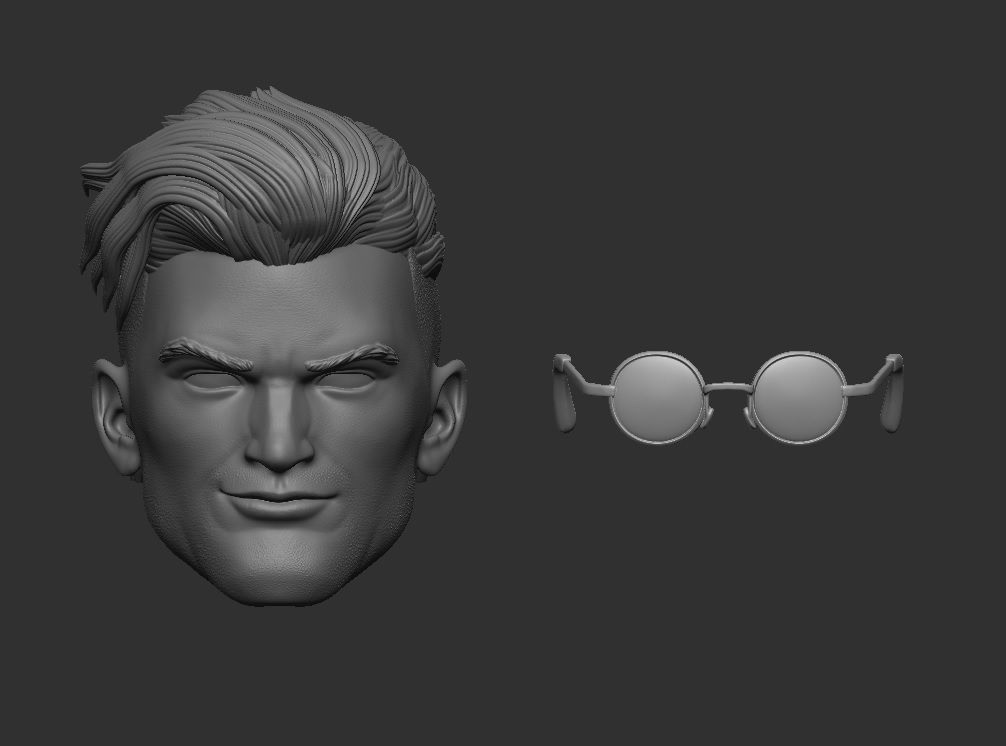 Superboy with removable shades - Headsculpt for Action Figures 3D print model_1