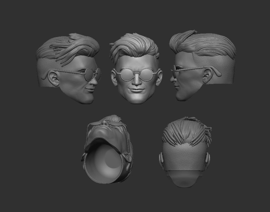 Superboy with removable shades - Headsculpt for Action Figures 3D print model_2