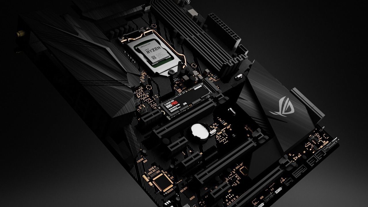 msi motherboard 3D model_2