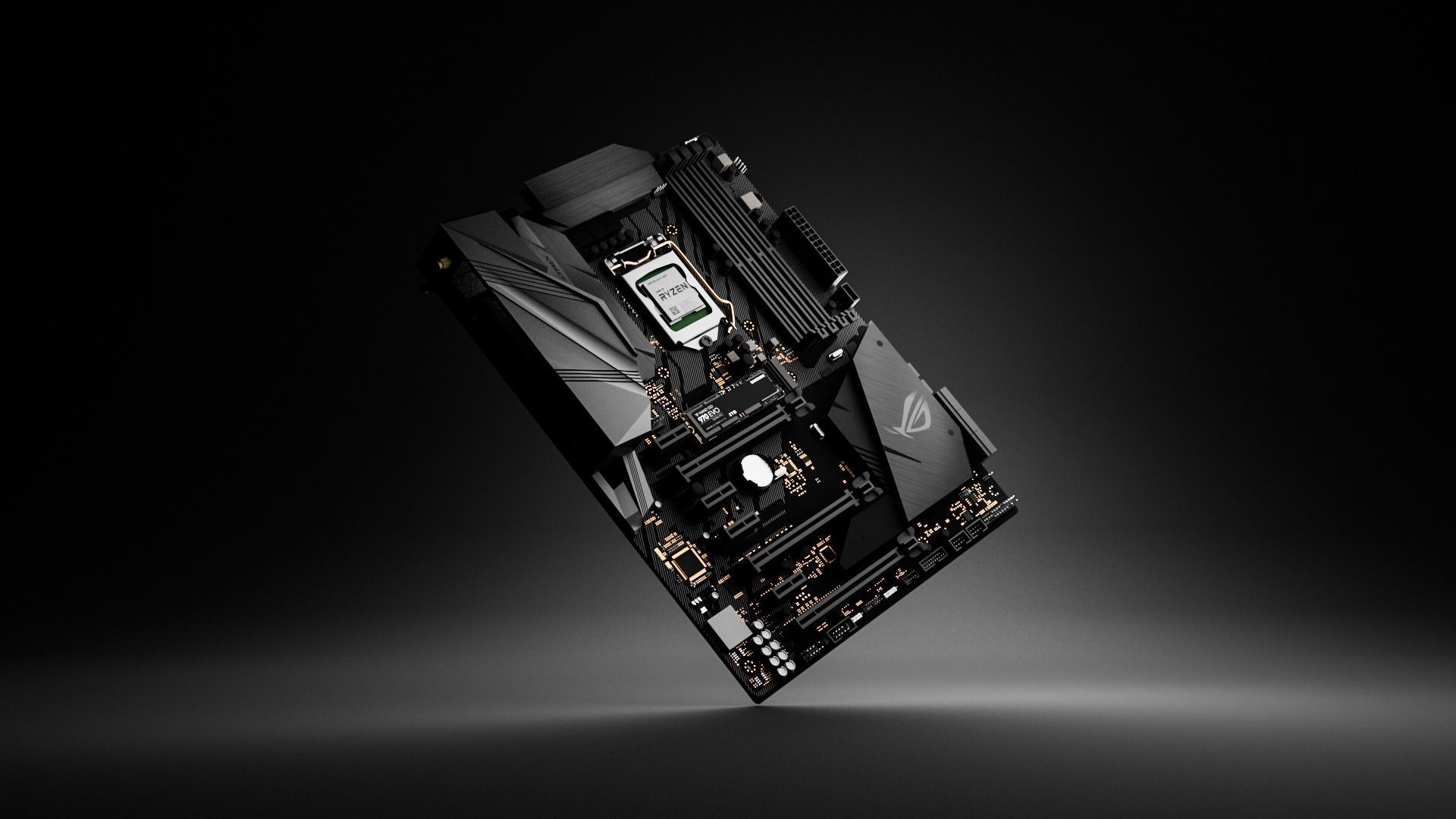 msi motherboard 3D model_1