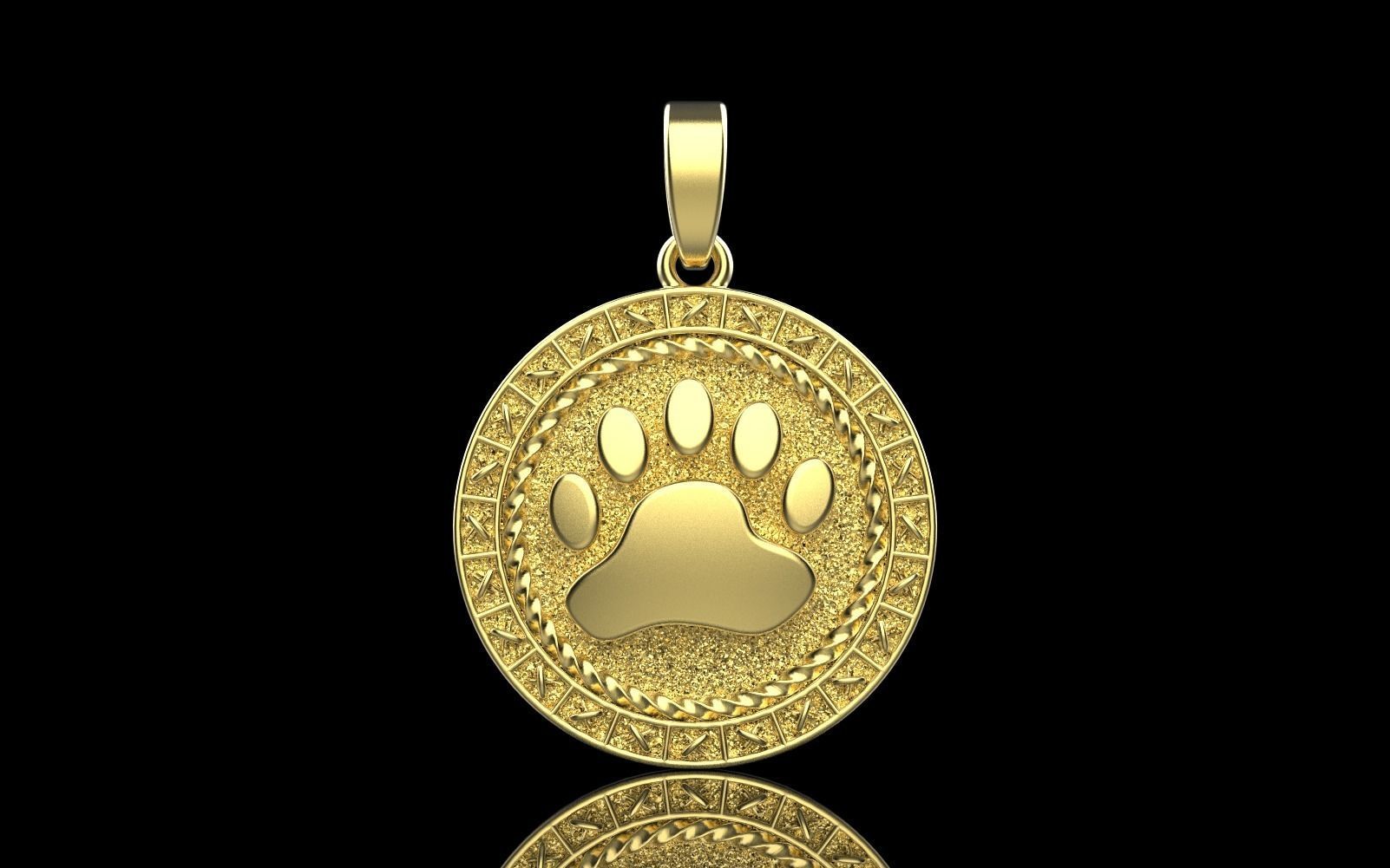 Paw pendant model 490 3D print model_28