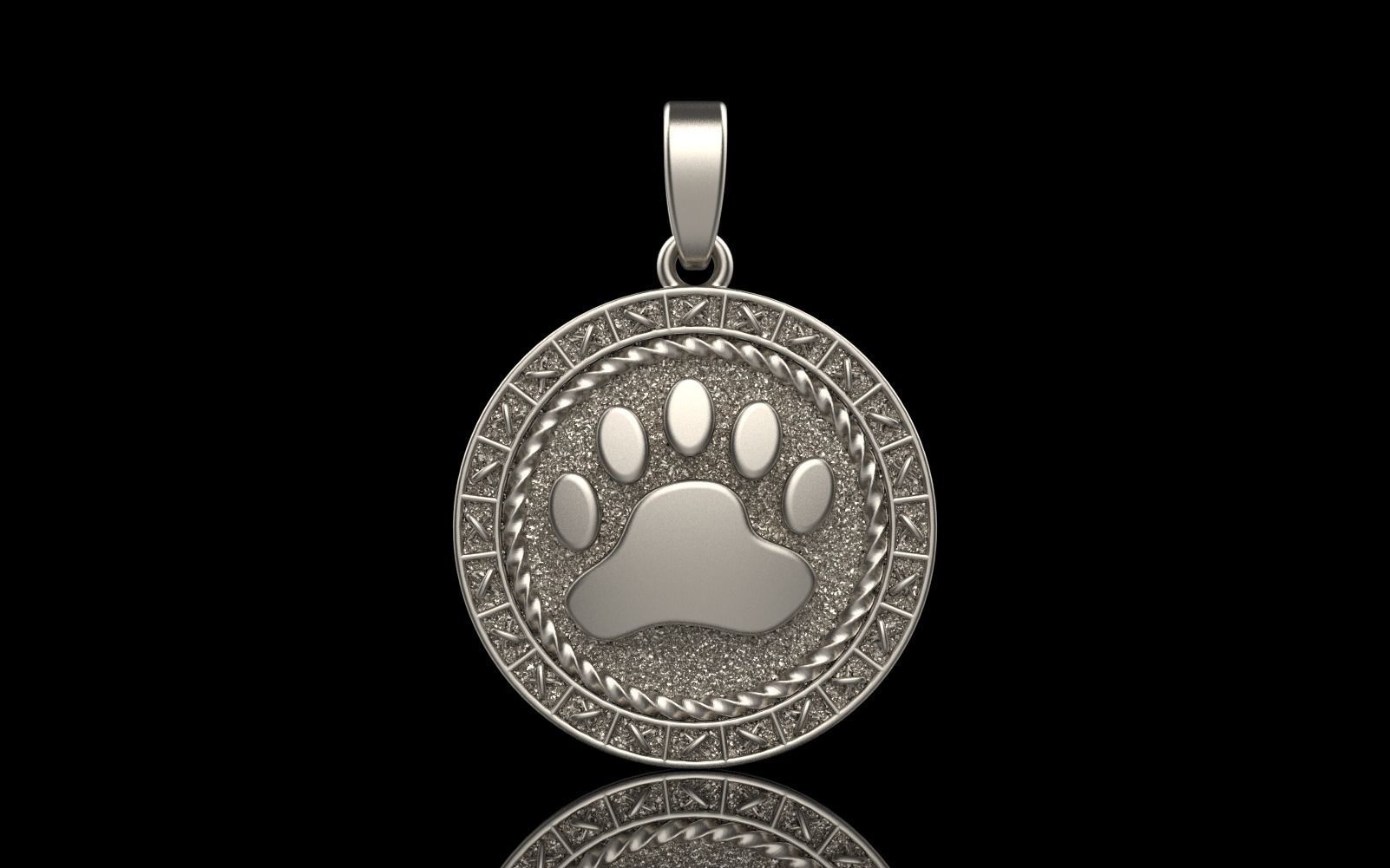 Paw pendant model 490 3D print model_29