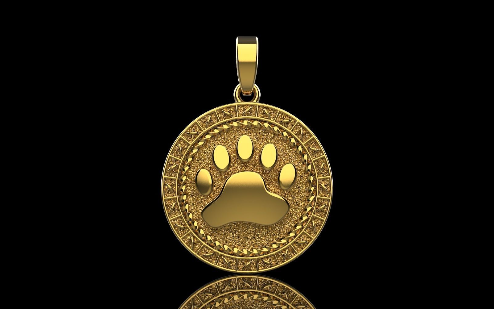 Paw pendant model 490 3D print model_33