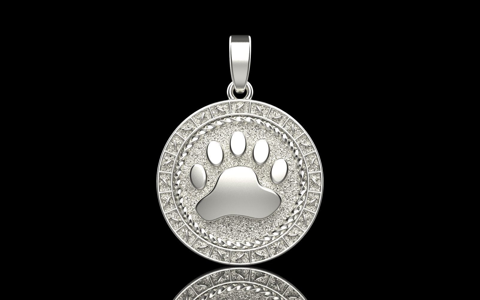 Paw pendant model 490 3D print model_32