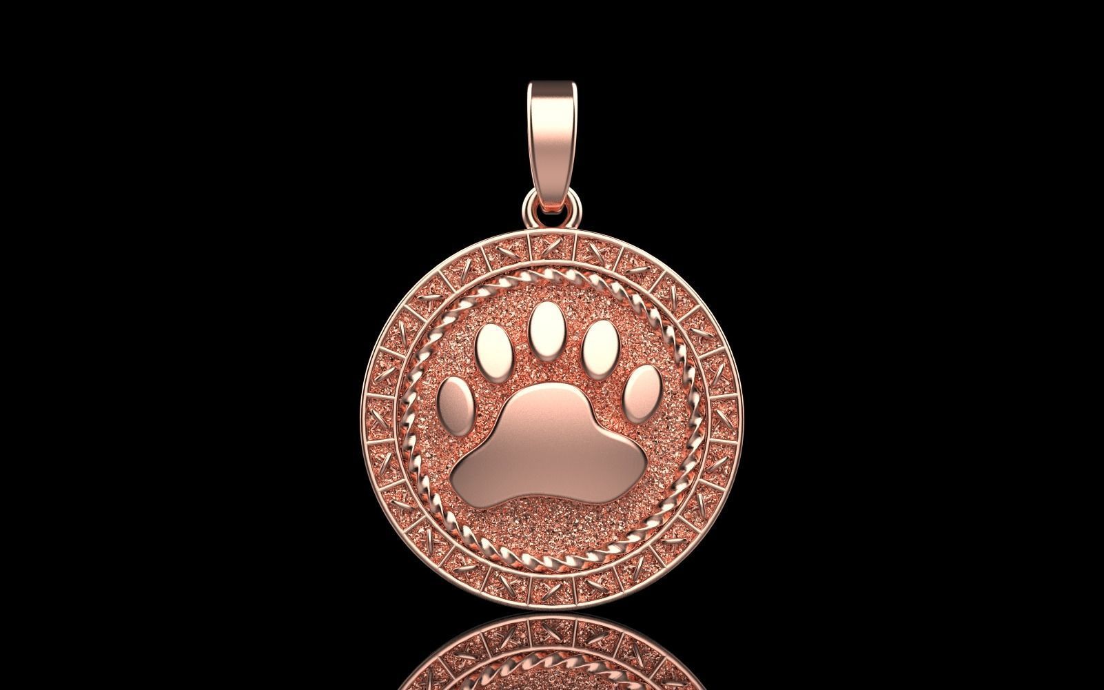 Paw pendant model 490 3D print model_30