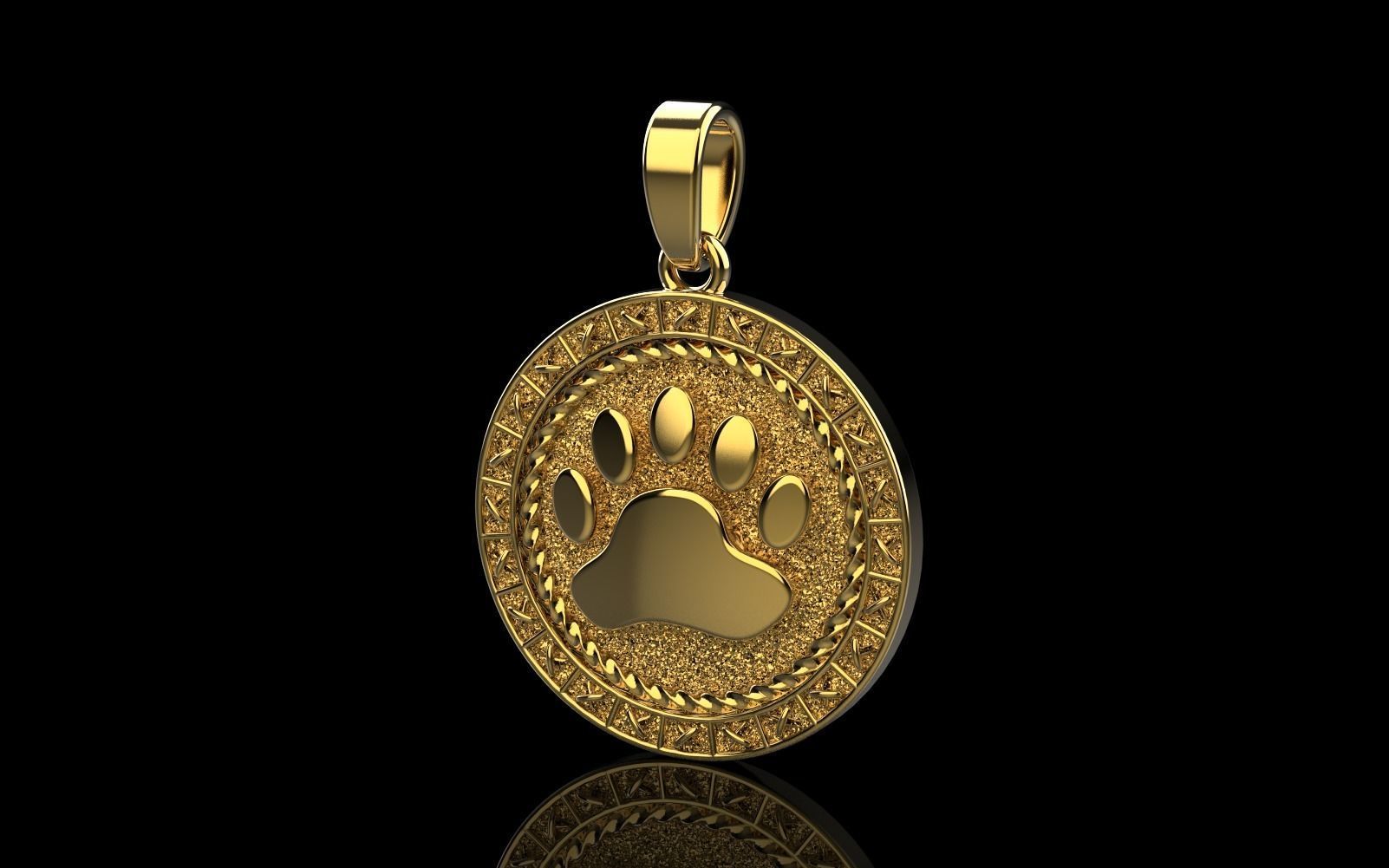 Paw pendant model 490 3D print model_1
