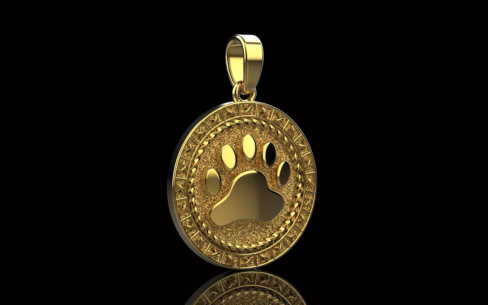 Paw pendant model 490 3D print model_0