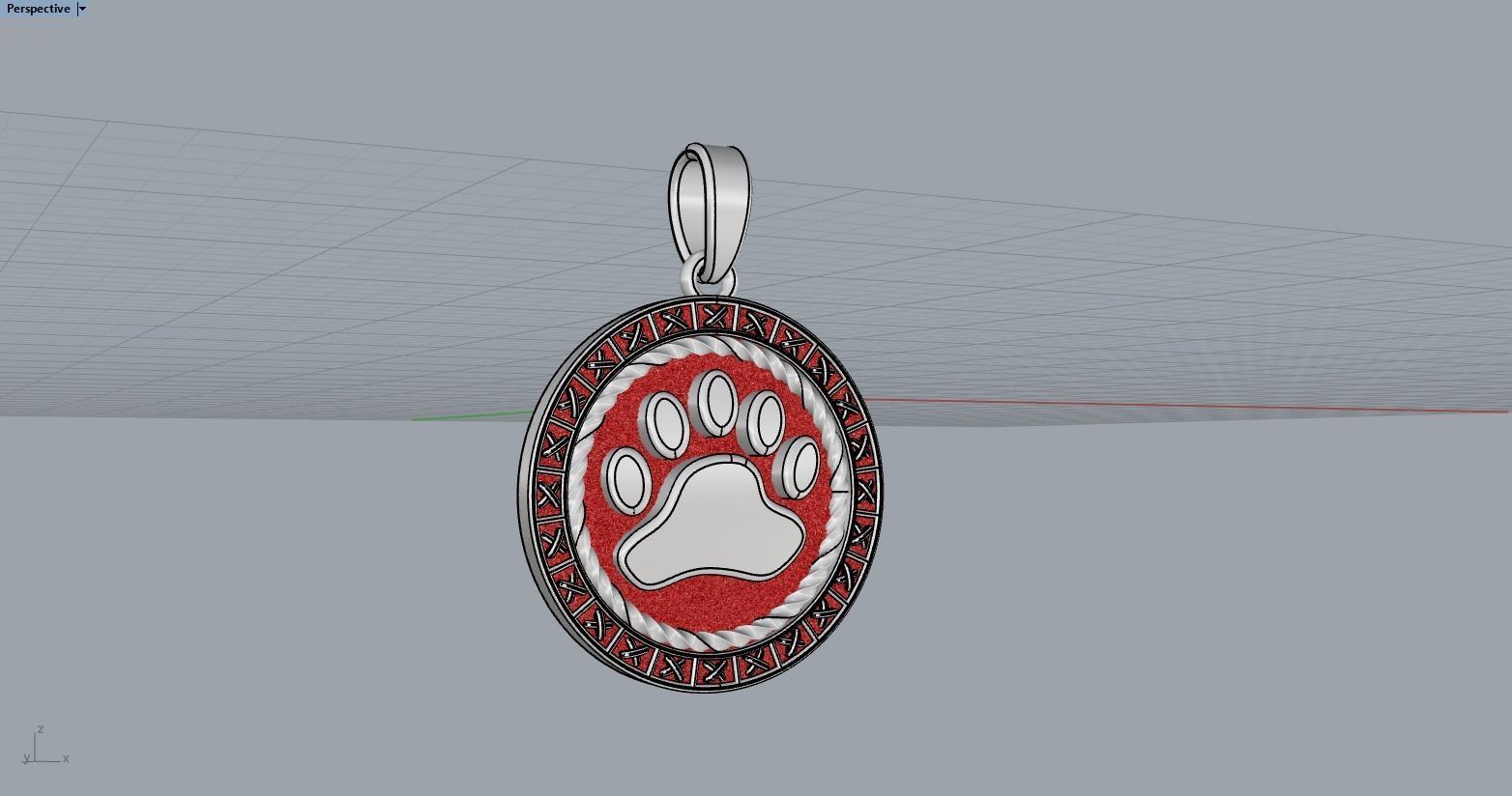 Paw pendant model 490 3D print model_14