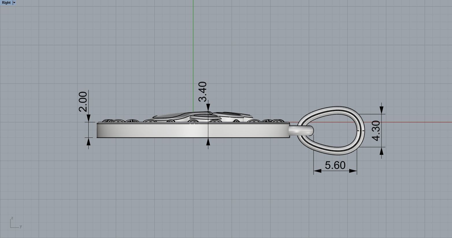 Paw pendant model 490 3D print model_10
