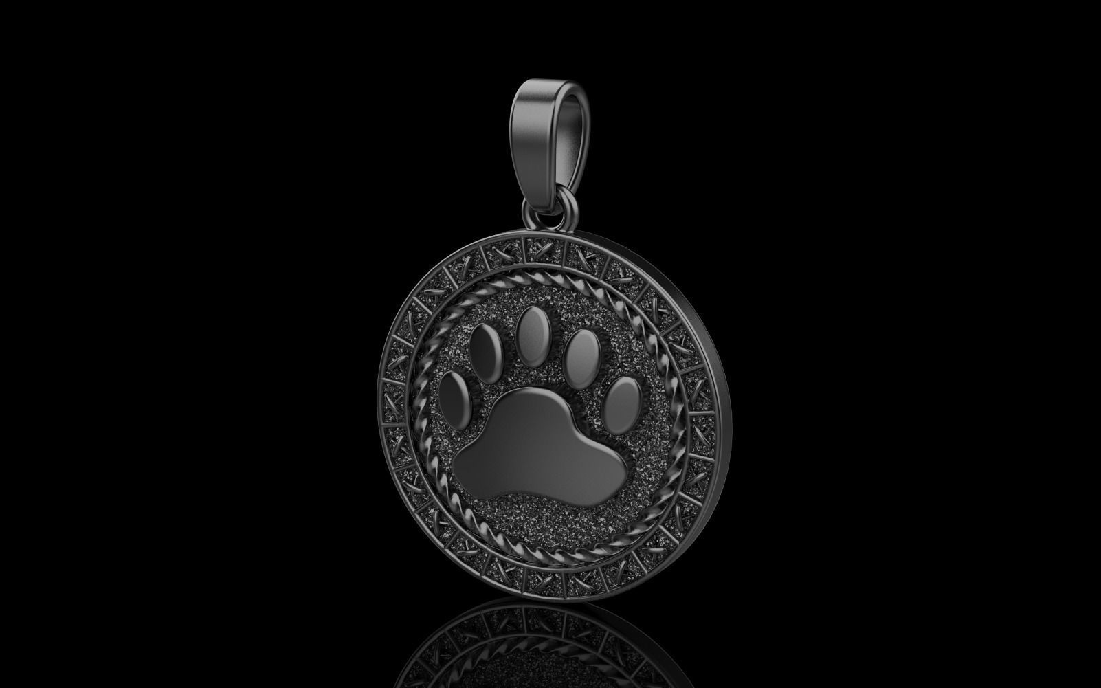 Paw pendant model 490 3D print model_19