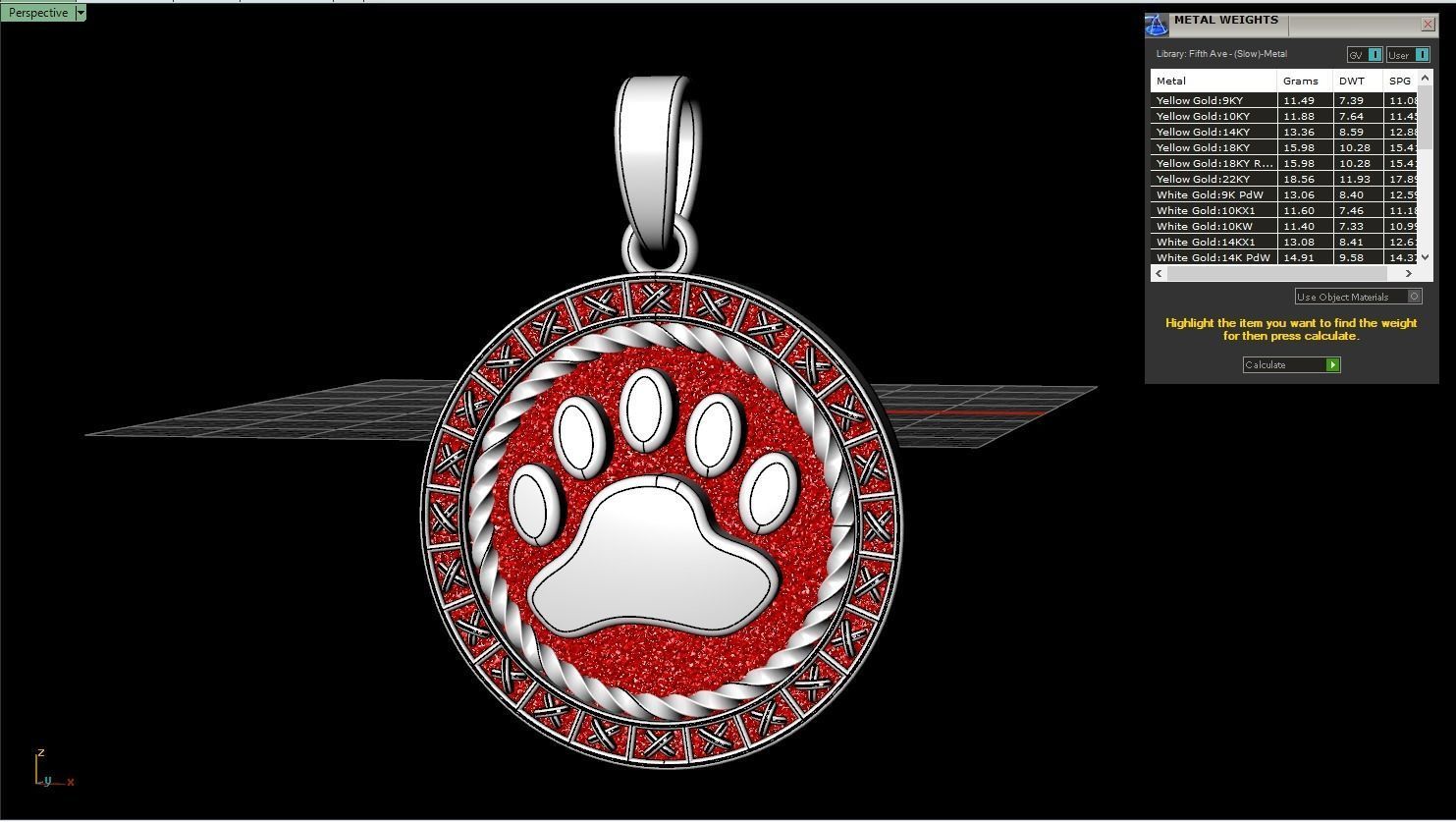 Paw pendant model 490 3D print model_2