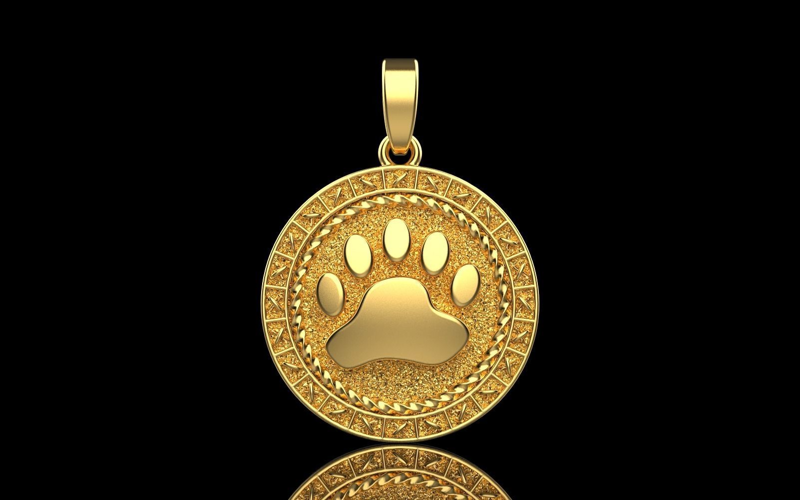 Paw pendant model 490 3D print model_27