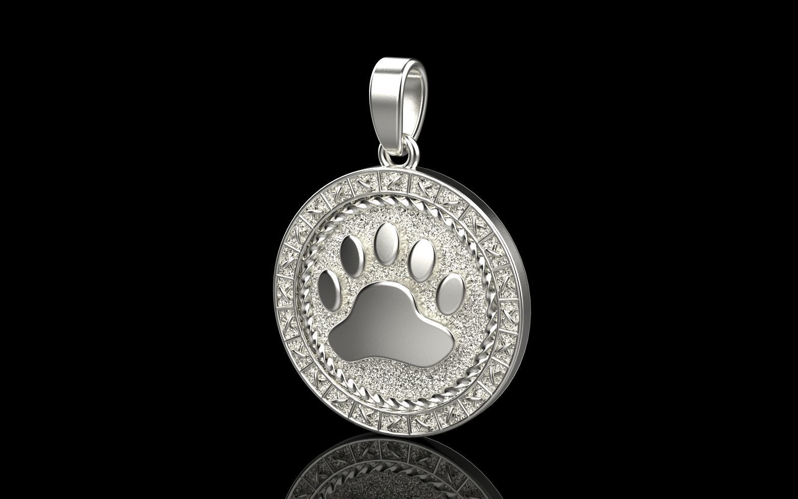 Paw pendant model 490 3D print model_20