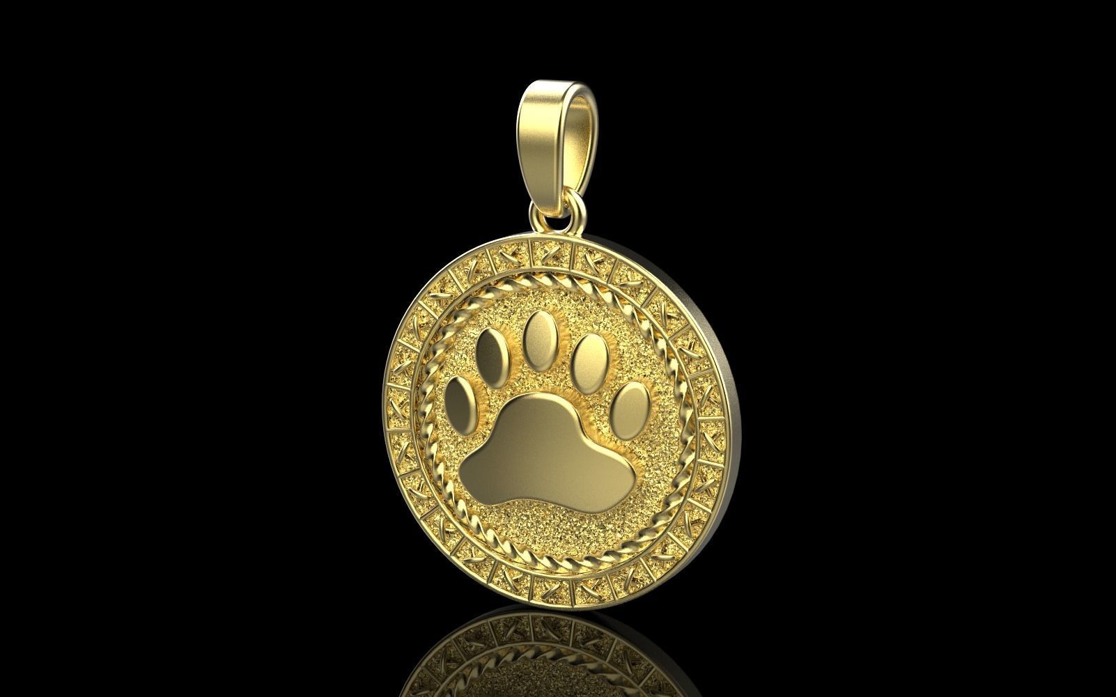 Paw pendant model 490 3D print model_16