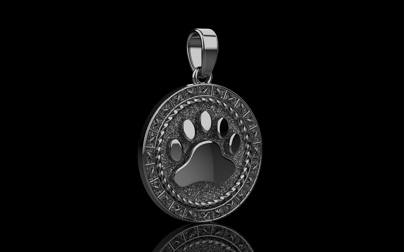 Paw pendant model 490 3D print model_22