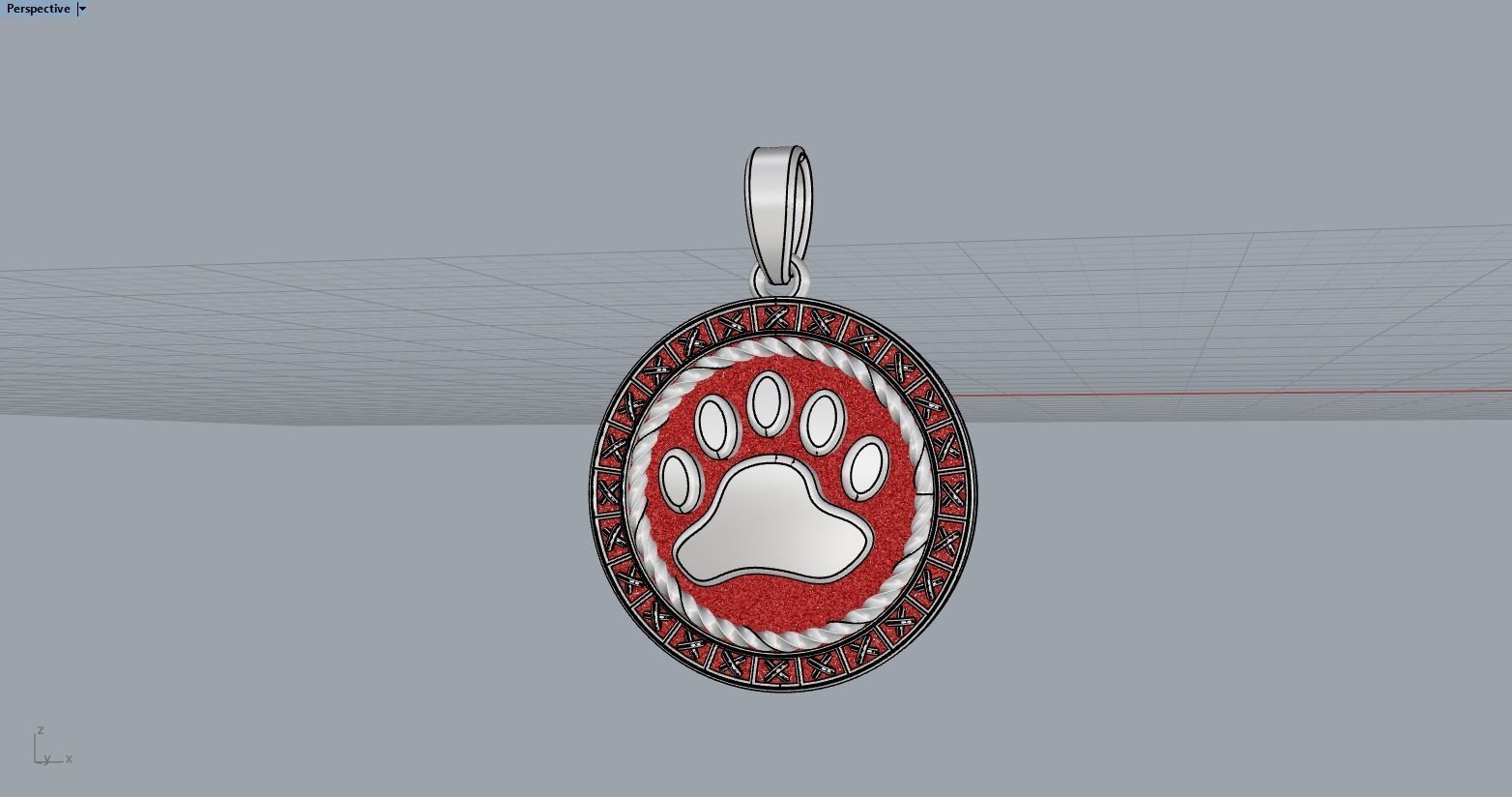 Paw pendant model 490 3D print model_11