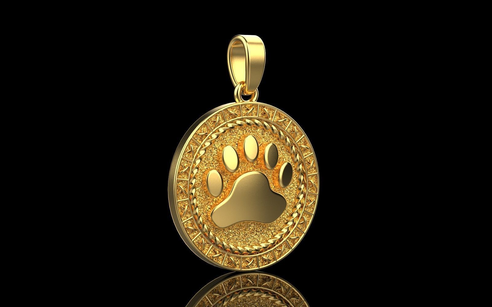 Paw pendant model 490 3D print model_26