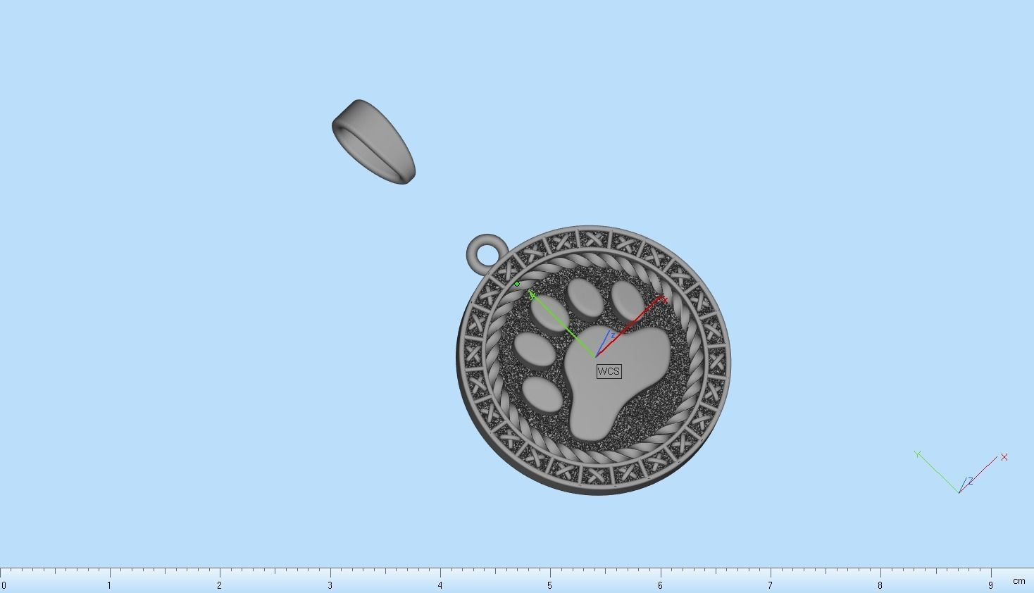Paw pendant model 490 3D print model_4