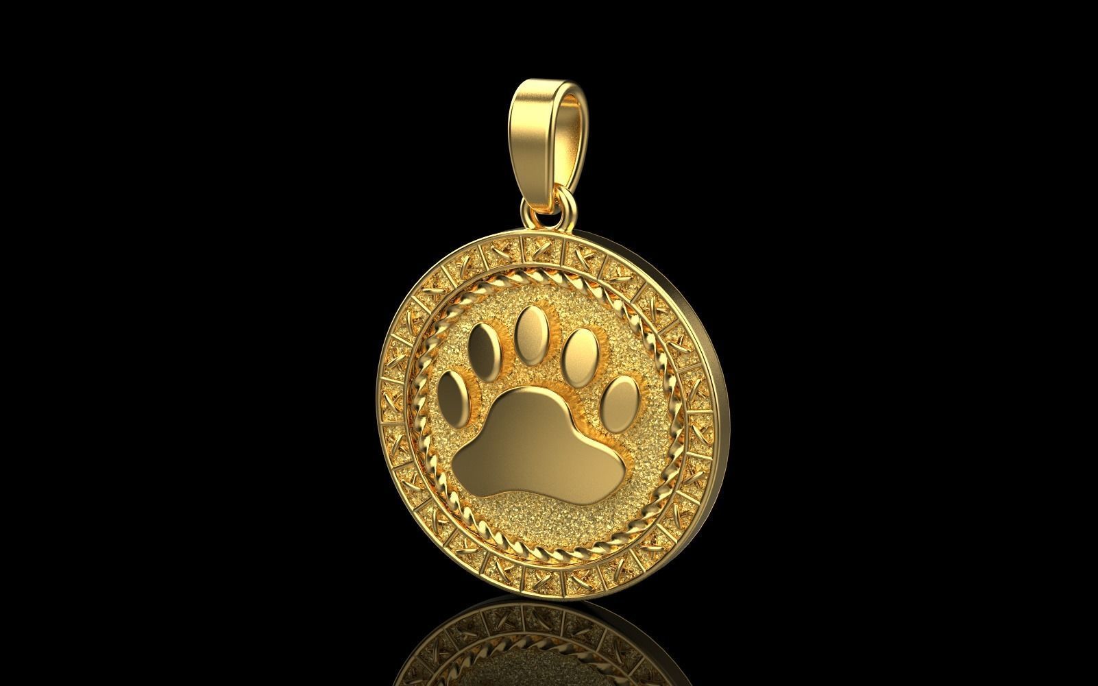 Paw pendant model 490 3D print model_15