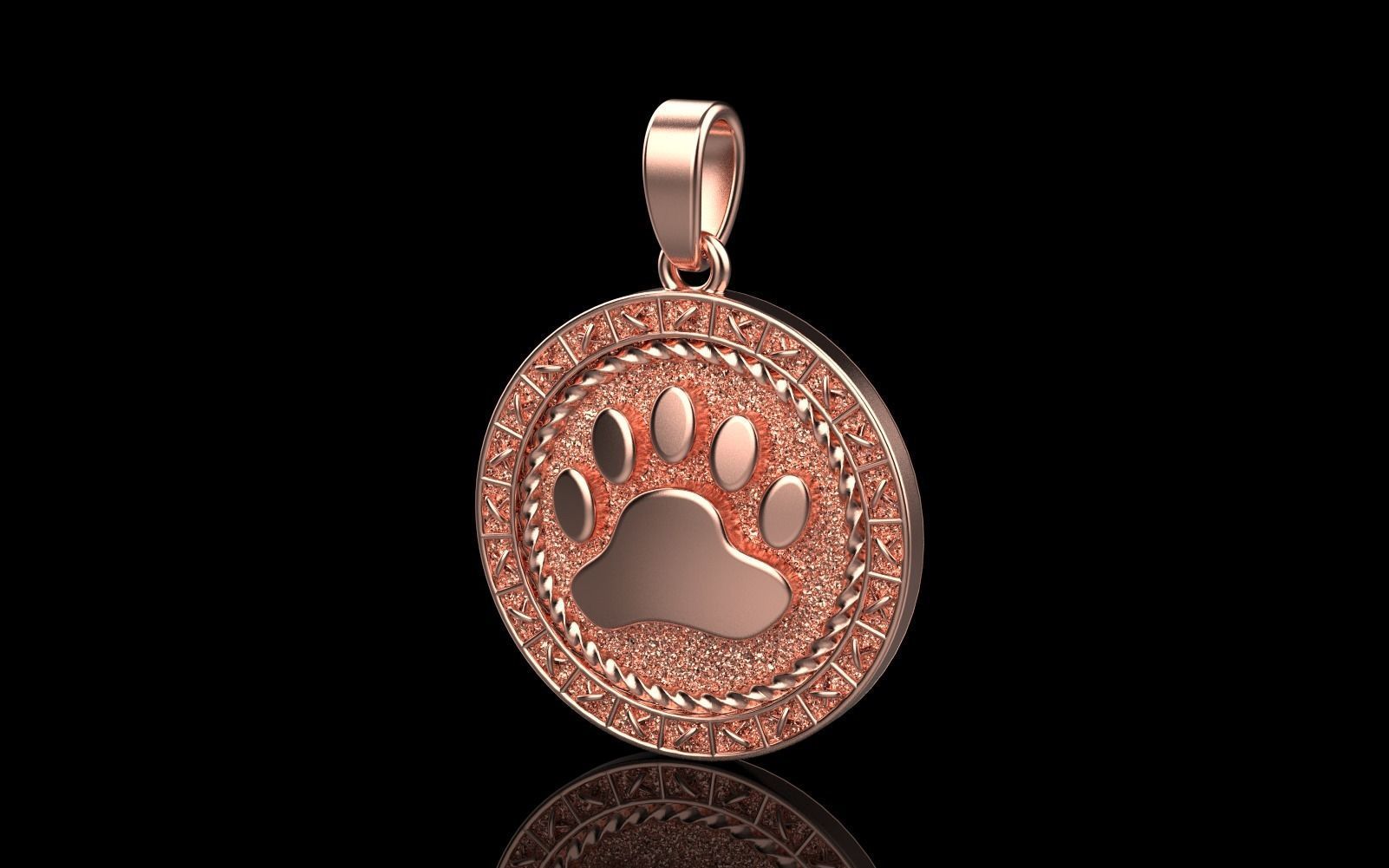 Paw pendant model 490 3D print model_18