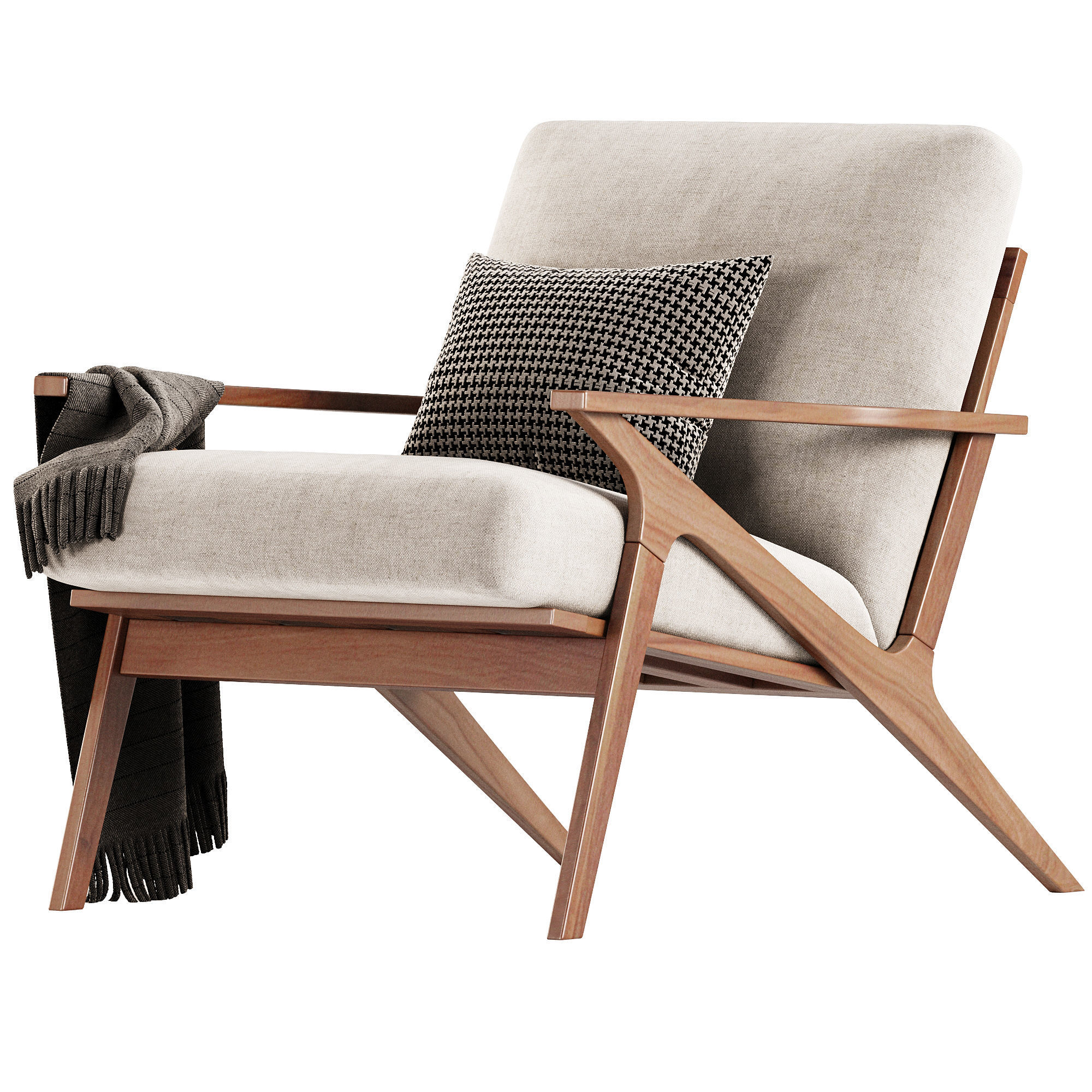 Cavett Wood Frame Armchair by Crate  3D model_1