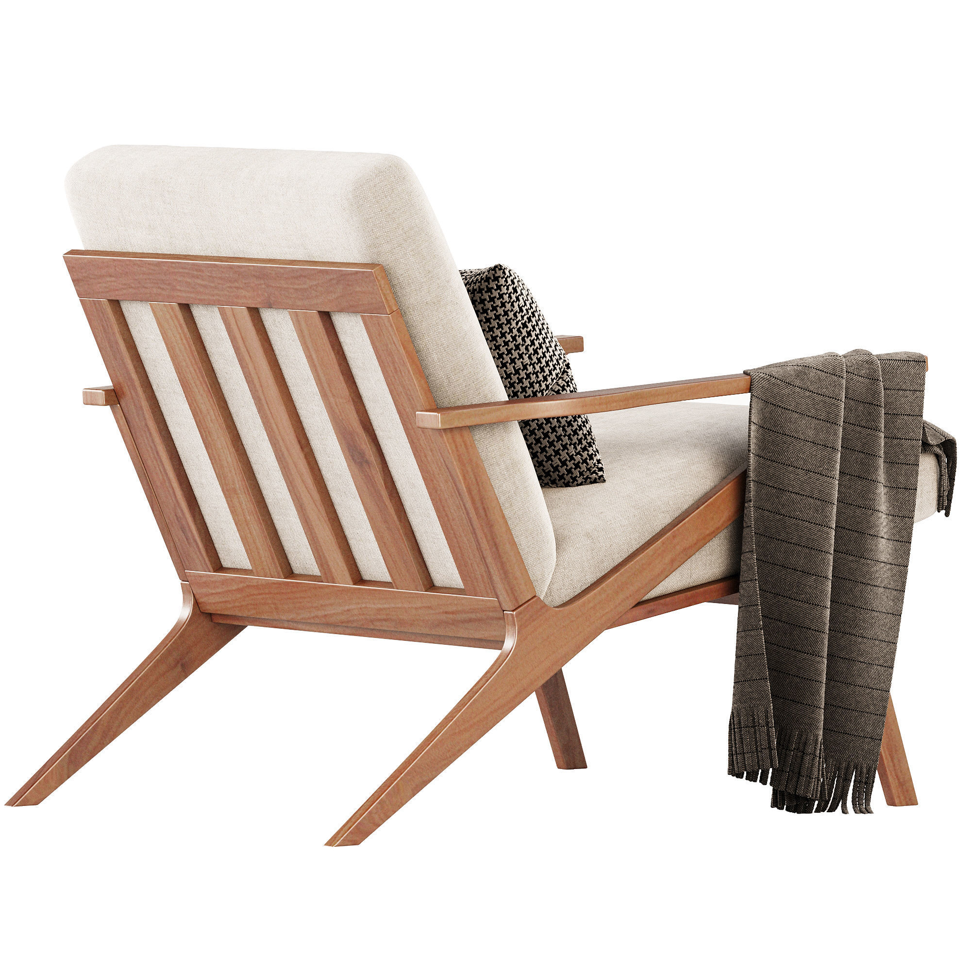 Cavett Wood Frame Armchair by Crate  3D model_3