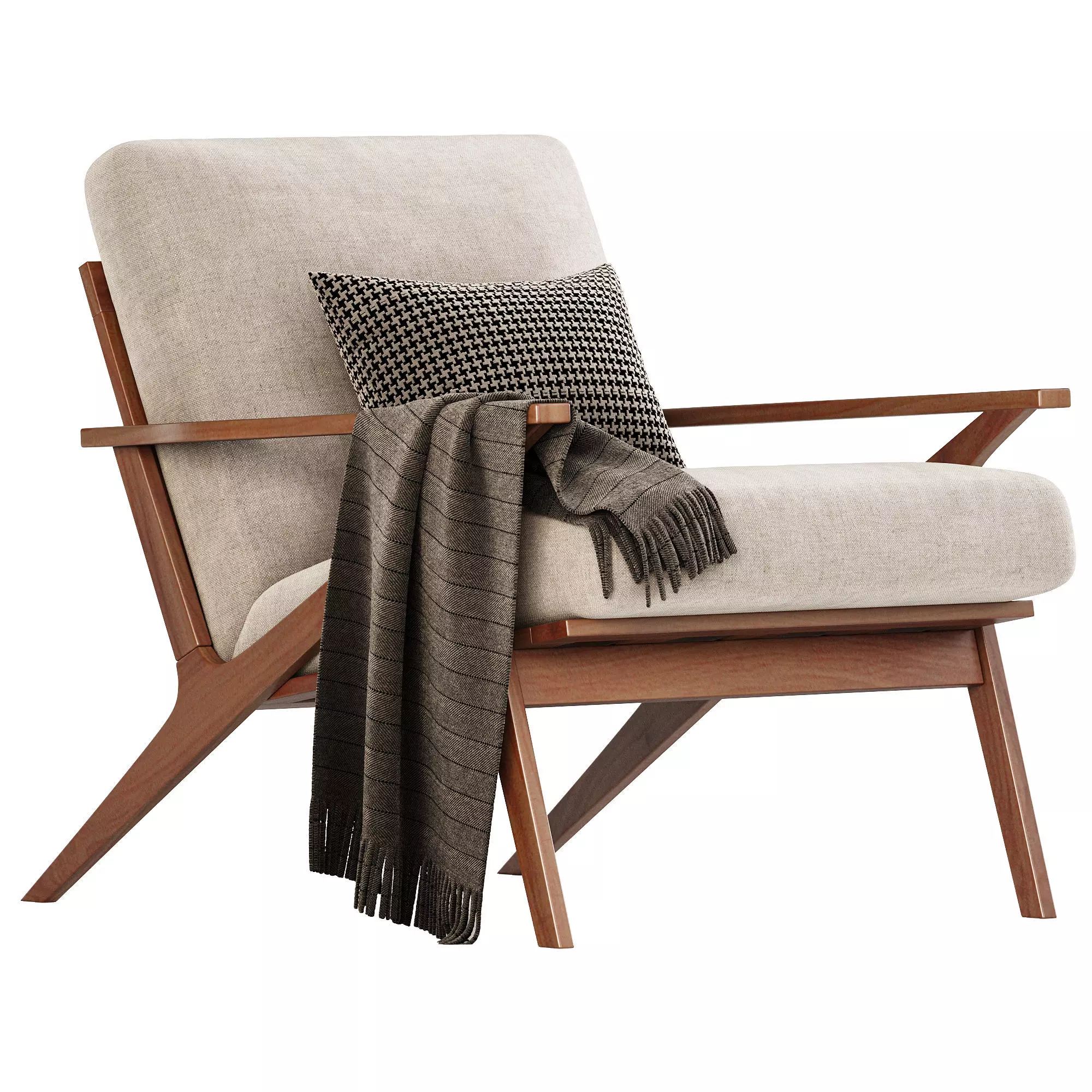 Cavett Wood Frame Armchair by Crate  3D model_0