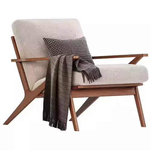 Cavett Wood Frame Armchair by Crate  3D model