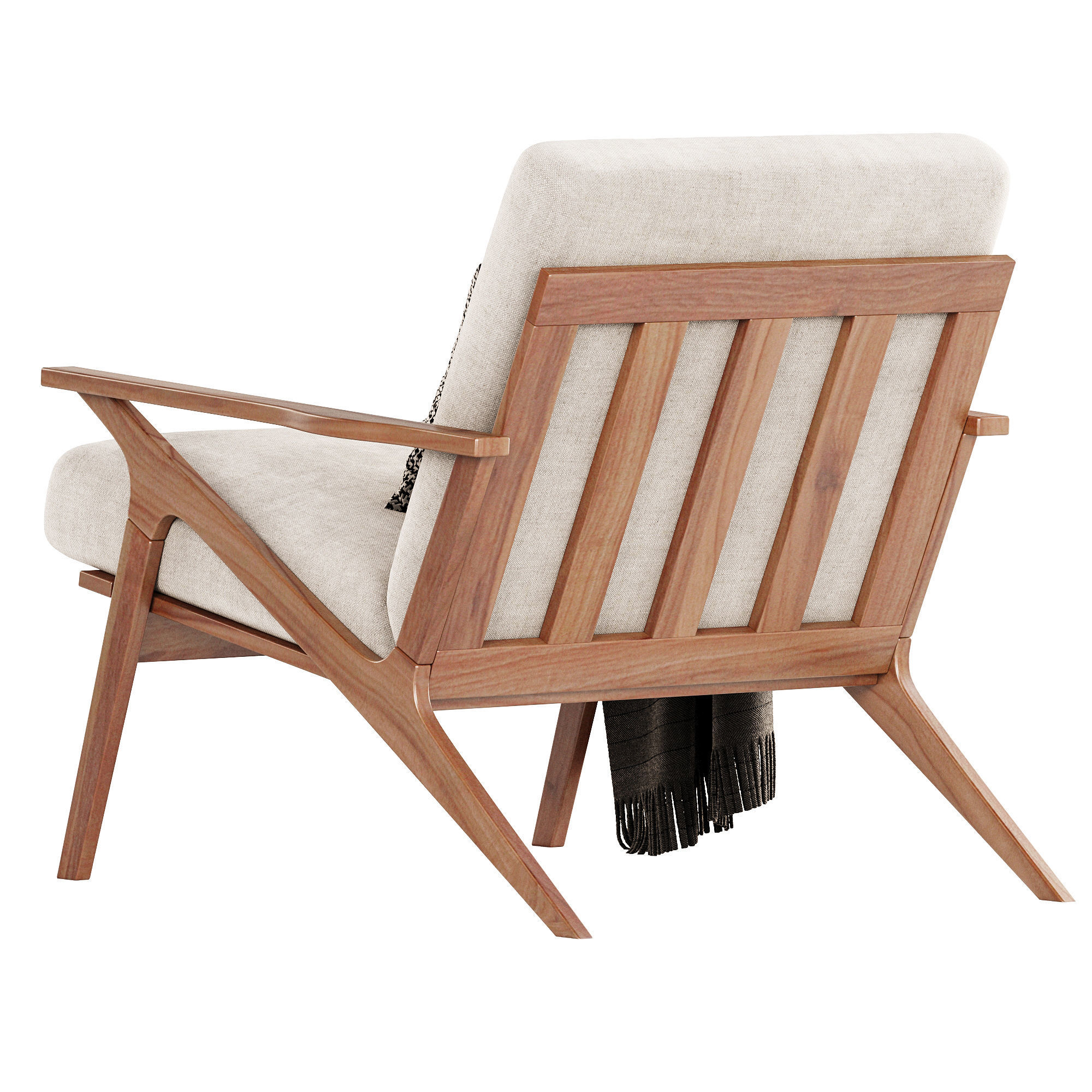 Cavett Wood Frame Armchair by Crate  3D model_2