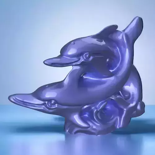 Dolphin on wave 3d print