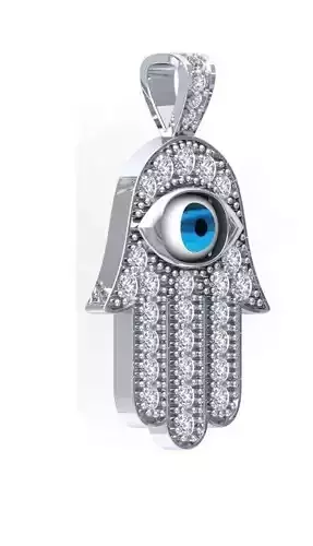 Eye pendant silver hand of fatima jewelry for men and