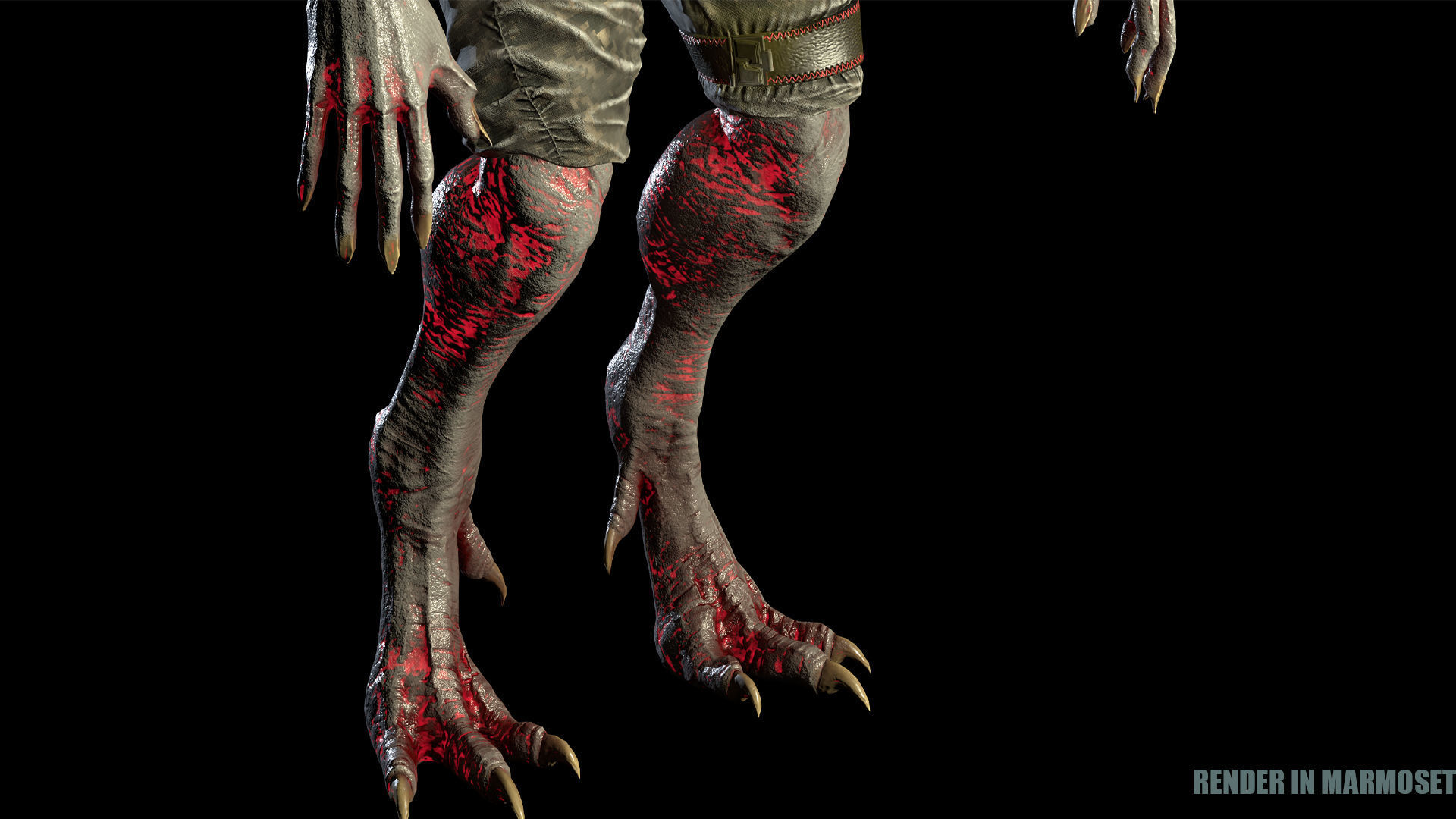 Dragon Mutant Low-poly 3D model_11