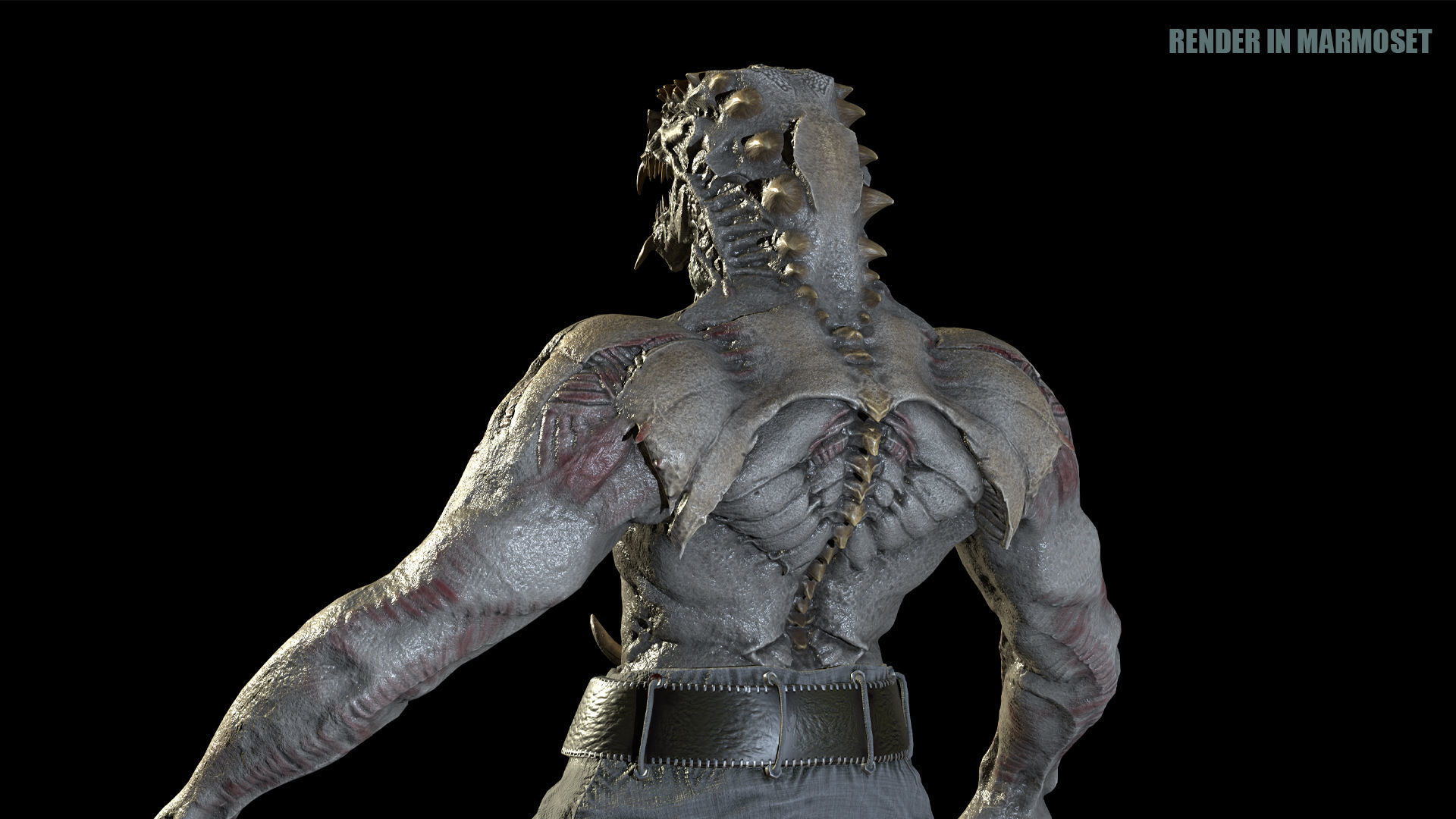 Dragon Mutant Low-poly 3D model_8