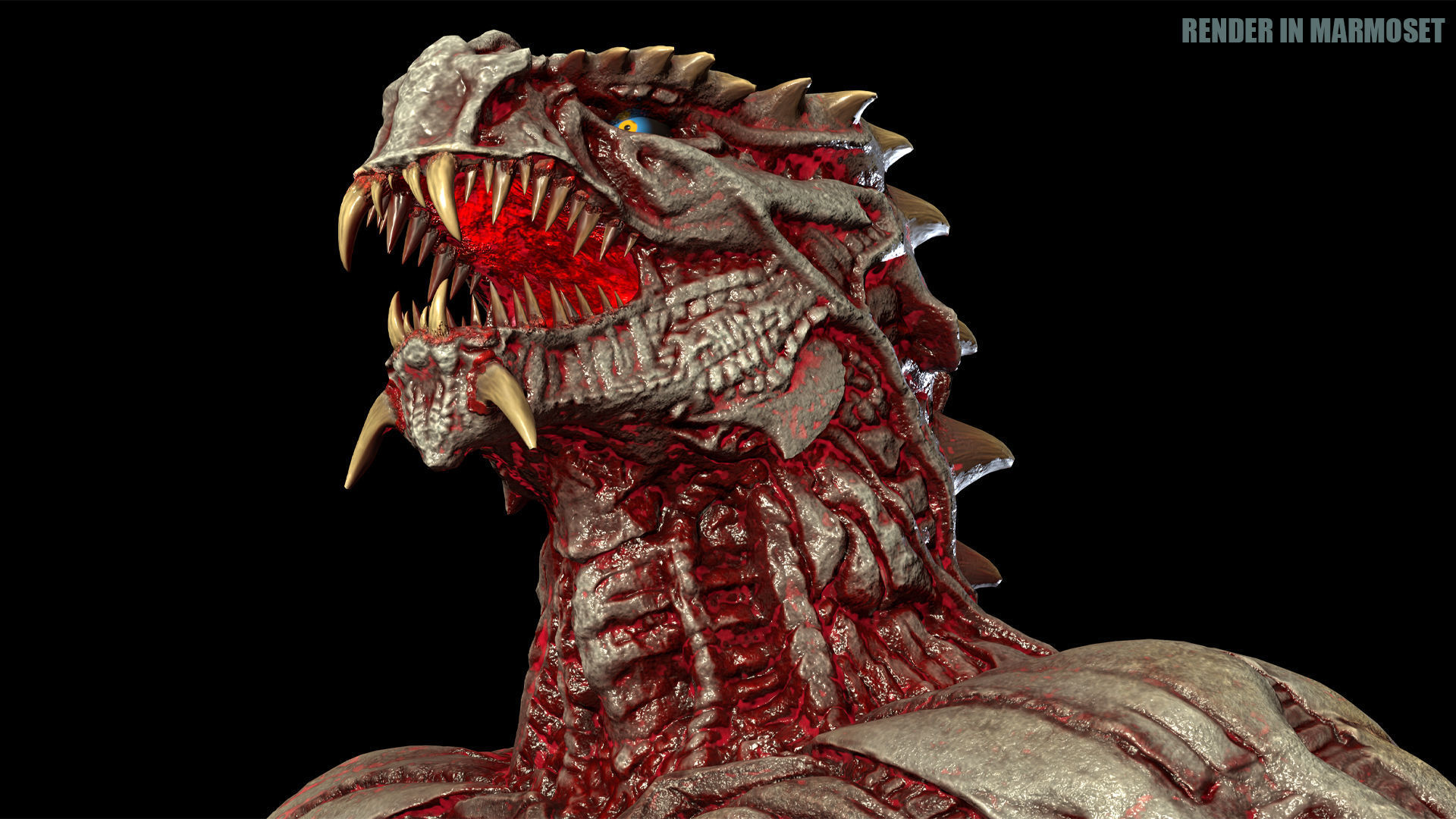 Dragon Mutant Low-poly 3D model_14