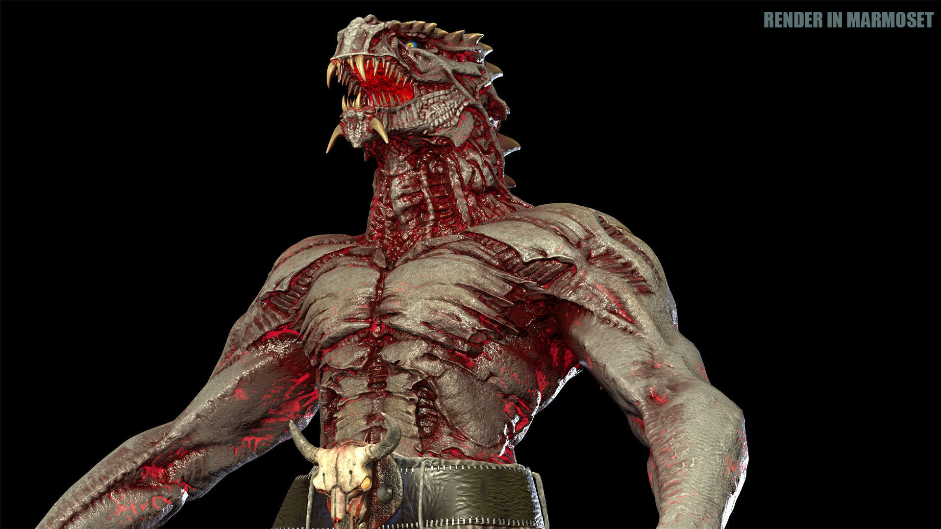 Dragon Mutant Low-poly 3D model_6