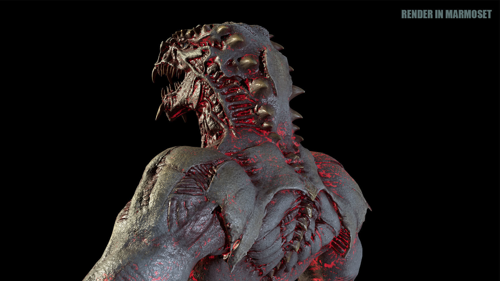 Dragon Mutant Low-poly 3D model_9