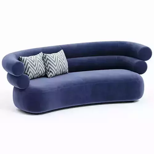 TUBE MIDNIGHT BLUE VELVET SOFA