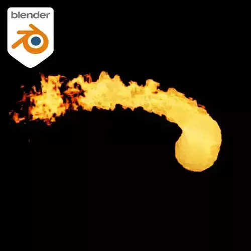 Blender - Fire Follow Path or Circle - Fire and Smoke Simulation 3D model