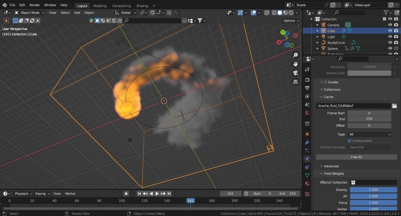 Blender - Fire Follow Path or Circle - Fire and Smoke Simulation 3D model_6