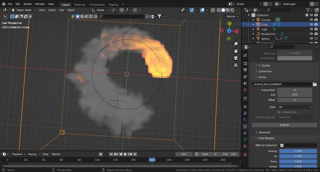 Blender - Fire Follow Path or Circle - Fire and Smoke Simulation 3D model_7