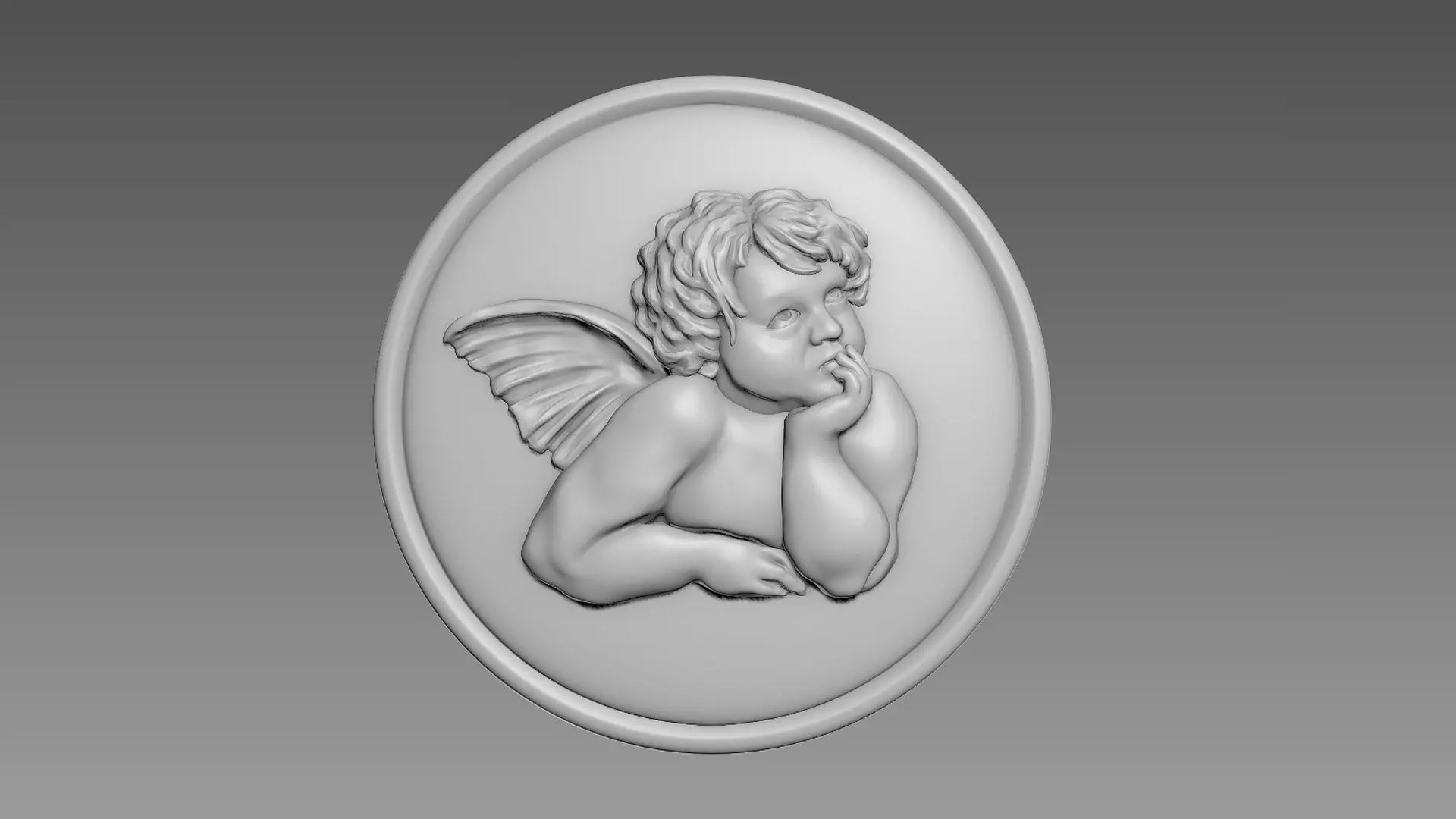 Angel bas-relief Free 3D model