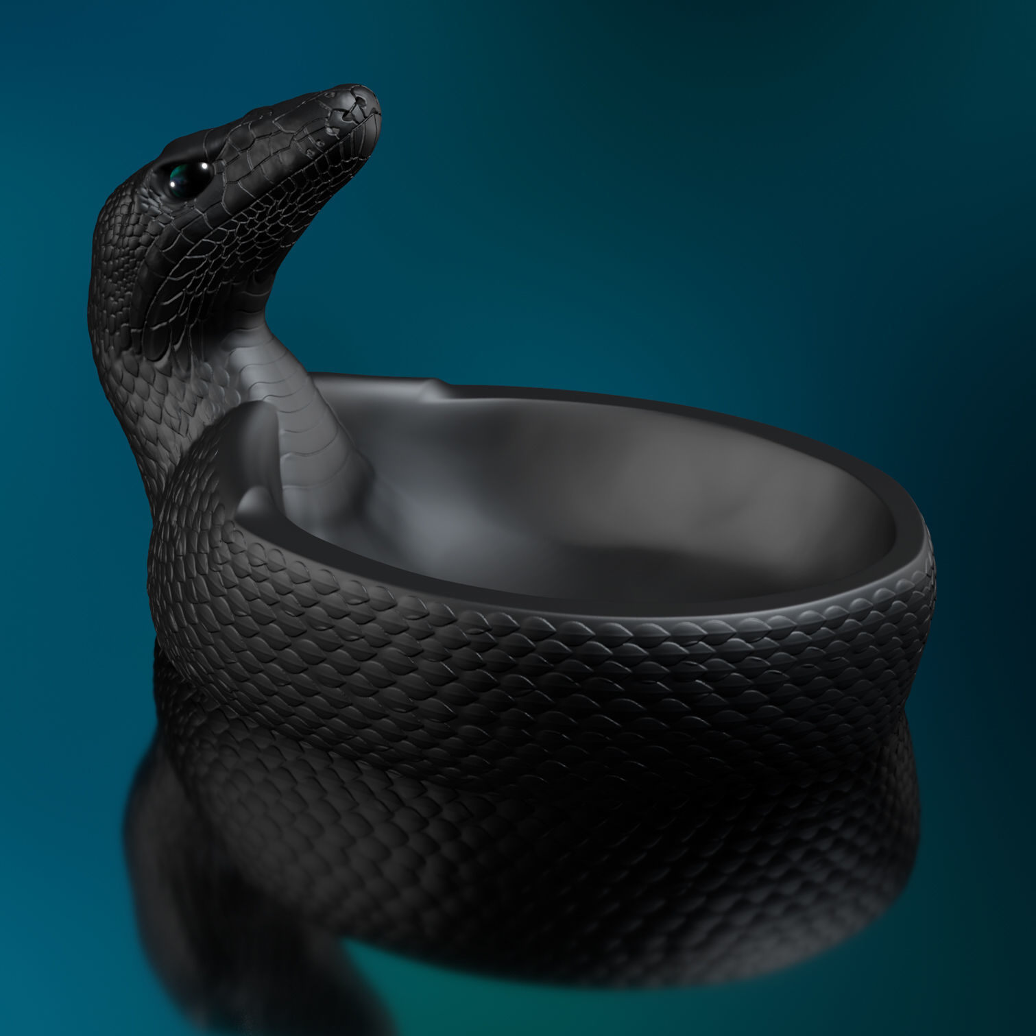 Snake Motif Container -STL 3D Print Model High-Polygon 3D print model_2