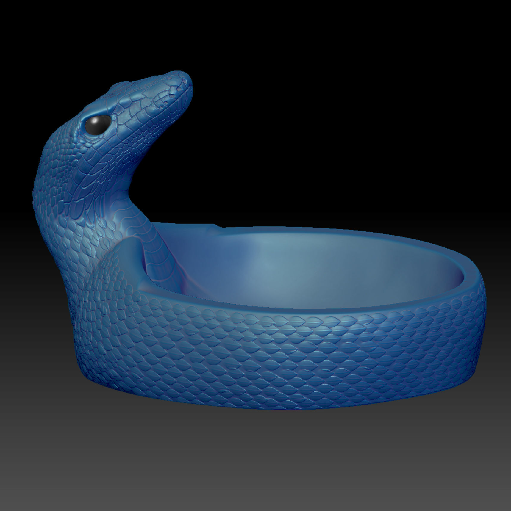 Snake Motif Container -STL 3D Print Model High-Polygon 3D print model_3