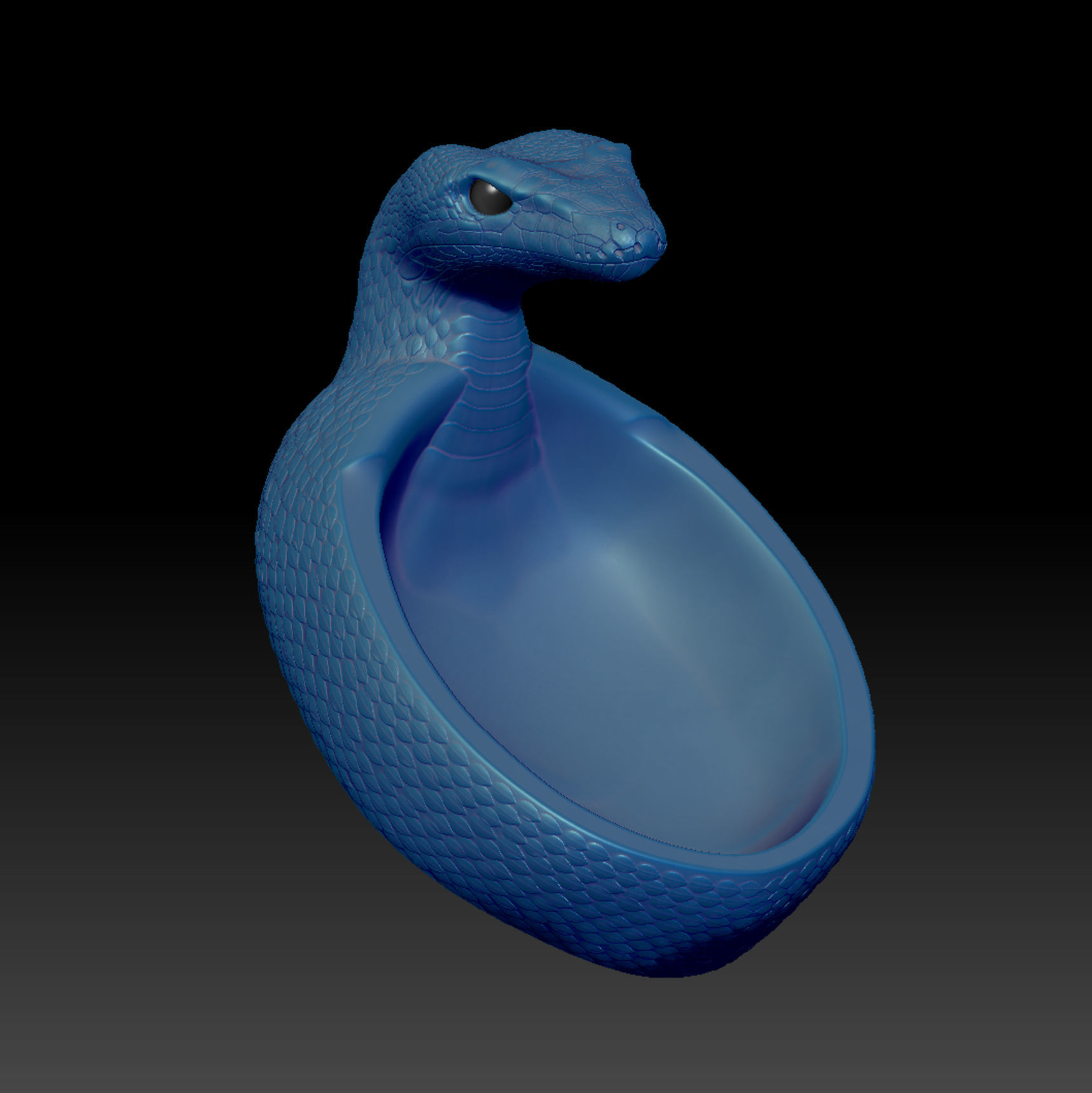 Snake Motif Container -STL 3D Print Model High-Polygon 3D print model_1