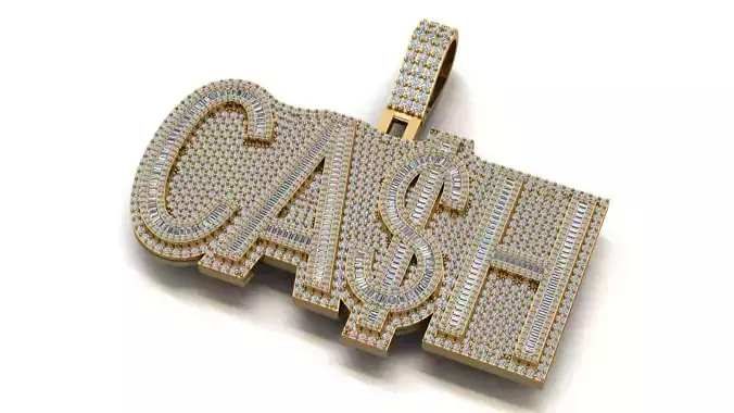 cash pendent hip hop jewelry 3d model