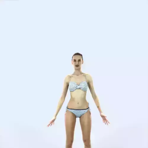 Beauty A Beach Animated Rigged Sports Woman