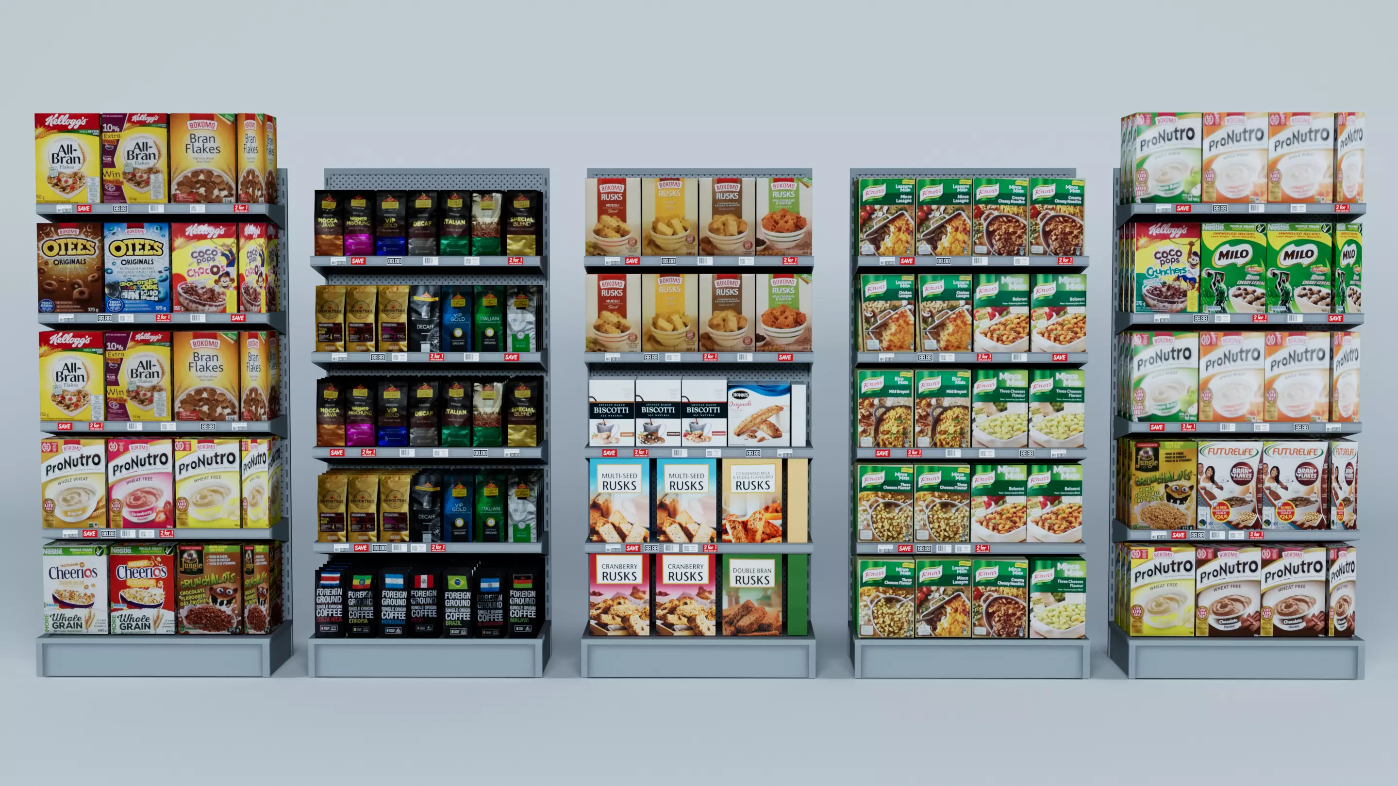 Supermarket Shelving supermarket groceries retail market store 3D model_0