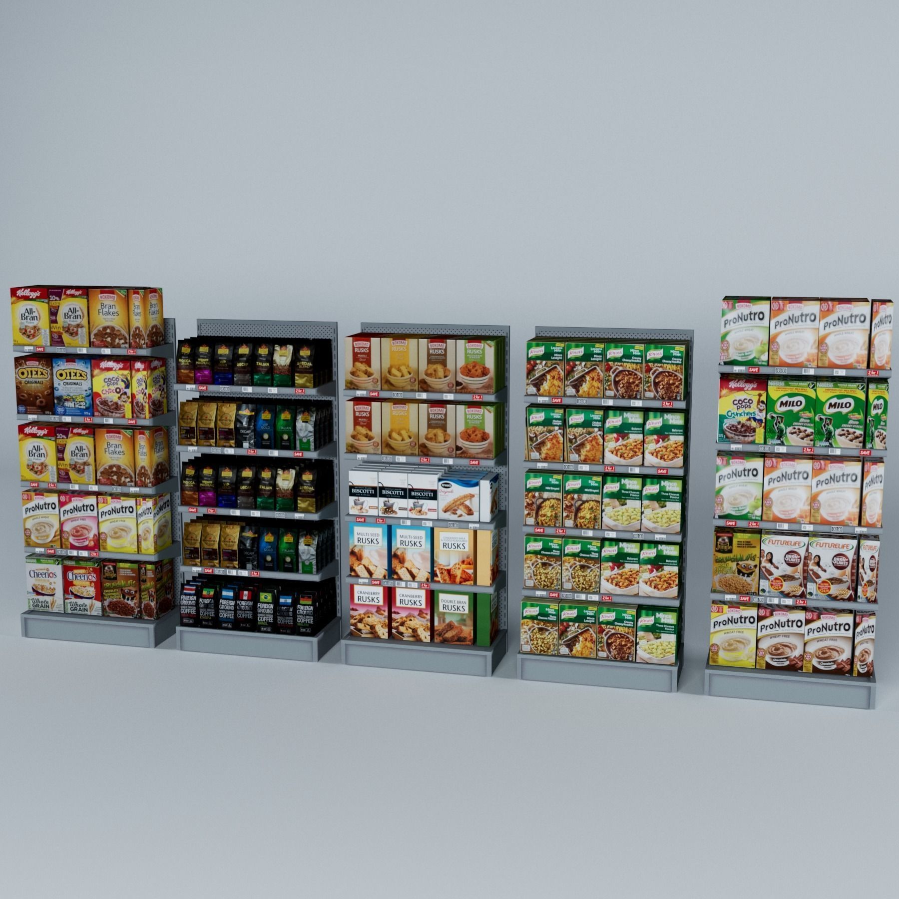 Supermarket Shelving supermarket groceries retail market store 3D model_1
